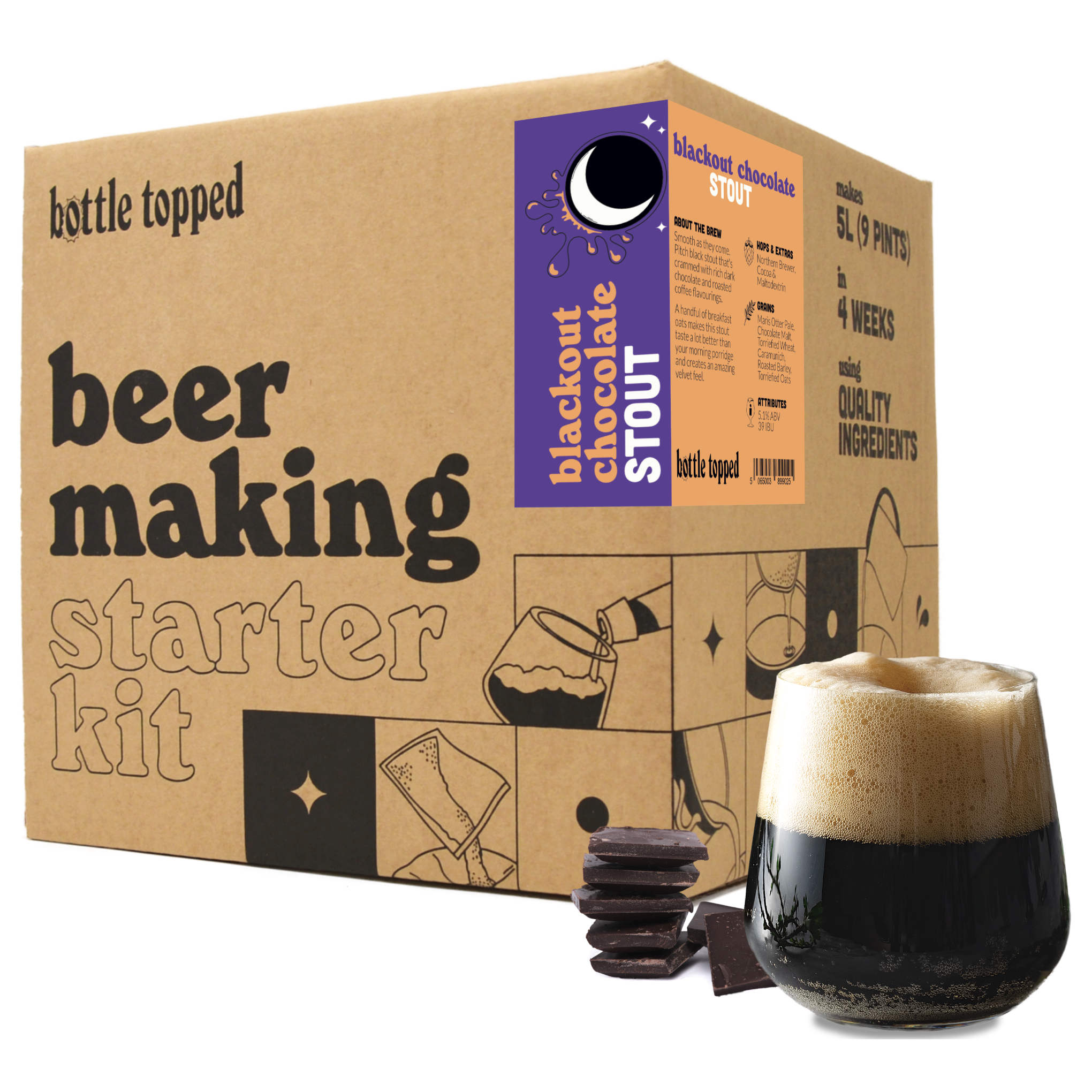 1 Gallon Imperial Stout Beer Brewing Kit - Small Batch Home Brew Ingredient Set